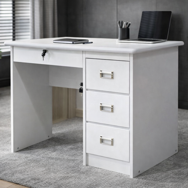 White Office Study Desk-Model 8003 (80×70 cm)