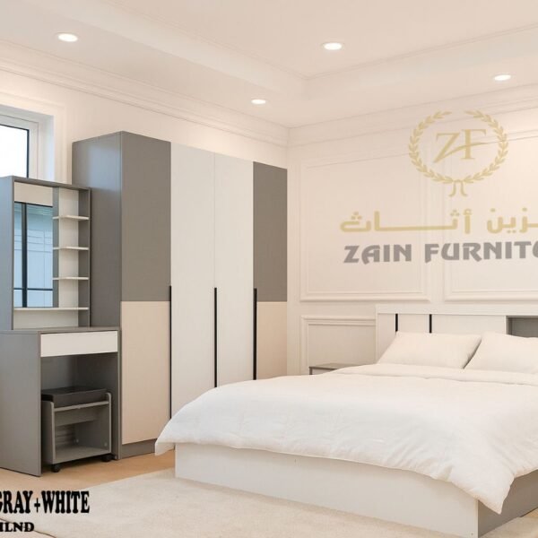 6-PCS Bedroom SET Thailand Trendy Grey+White
