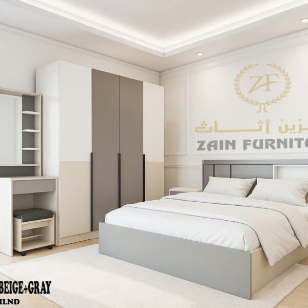 6-PCS Bedroom SET Thailand Trendy Beige+Grey