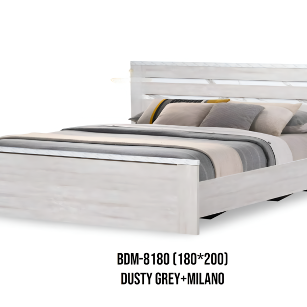 BDM-8180 King Bed – Dusty Grey & Milano