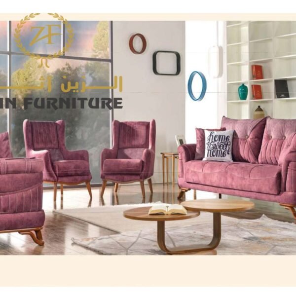 Elegant Mauve Sofa Set | 3+3+1+1
