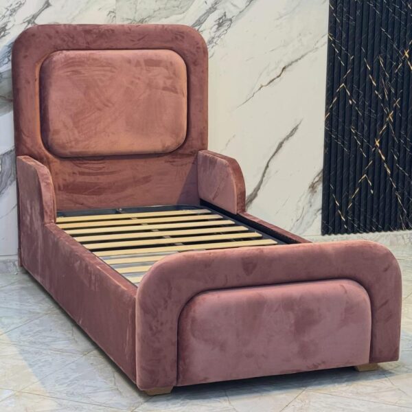 Dusty Rose Upholstered Bed with Padded Headboard 200*120