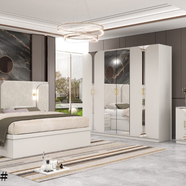 Modern Ivory Bedroom Set Model 829
